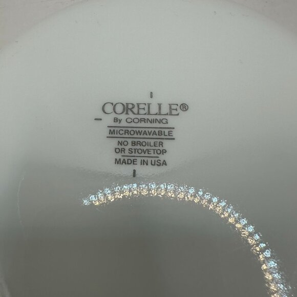 Corelle Callaway Ivy Swirl 7.5" Soup/Salad Bowls White Green Microwaveable - Picture 3 of 3